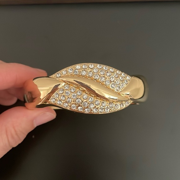 18K Gold Plated / Crystals Bangle- Women - Picture 1 of 7